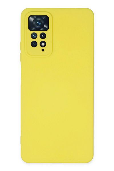 CepteToptan حافظة هاتف Xiaomi Redmi Note 11 Pro مصنوعة من السيليكون المخملي الداخلي - أصفر - MKİ9016-1046