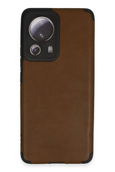 CepteToptan حافظة هاتف Xiaomi Mi 13 Lite مصنوعة من السيليكون والجلد - بني - MKİ7210-6829