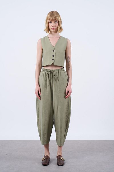 Fast Perry Elastic Waist Design Trousers