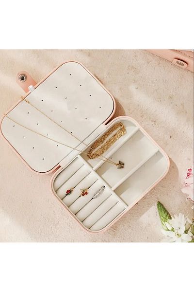 esdekor With Love Pink September Birth Flower Jewelry Box Large Capacity Ring Storage