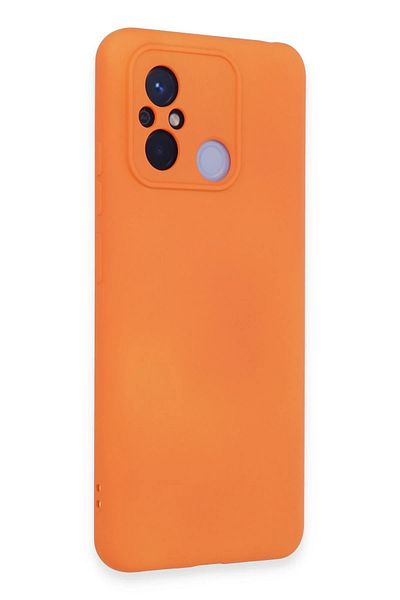 CepteToptan حافظة هاتف Xiaomi Redmi 12C مصنوعة من السيليكون المخملي الداخلي - برتقالي - MKİ8191-8531