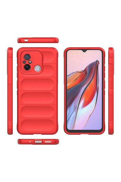 CepteToptan جراب هاتف Xiaomi Redmi 12C مصنوع من السيليكون الأمثل - أحمر - MKİ4992-4815