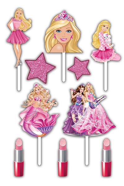 Bloom Atelier Barbie Cake Figurines, Set of 10 Cake Accessories, Cake Decoration Accessories, Cake Decorations