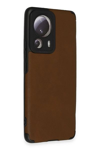 CepteToptan حافظة هاتف Xiaomi Mi 13 Lite مصنوعة من السيليكون والجلد - بني - MKİ7210-6829