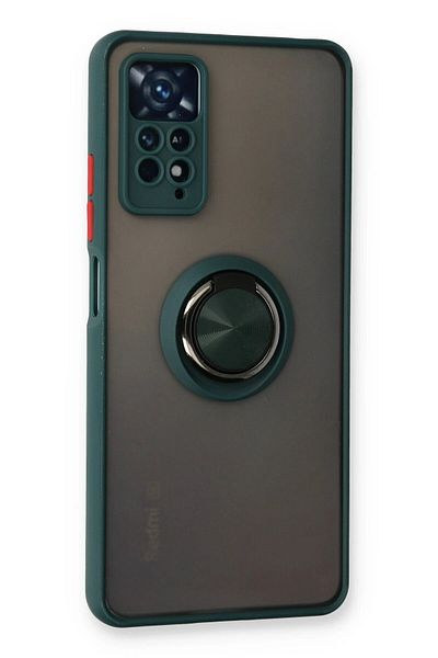 CepteToptan حافظة هاتف Xiaomi Redmi Note 11 Pro من السيليكون مع حلقة مونتريال - أخضر - MKİ8532-3314