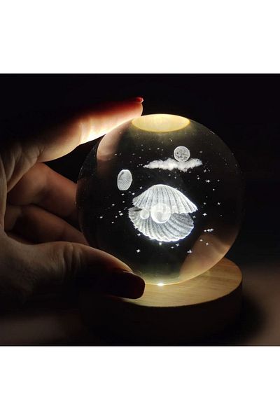 Wolawood Premium Crystal Glass Snow Globe 3D Lighted Figurine Lamp Wooden Base Led Decorative USB Gift Set