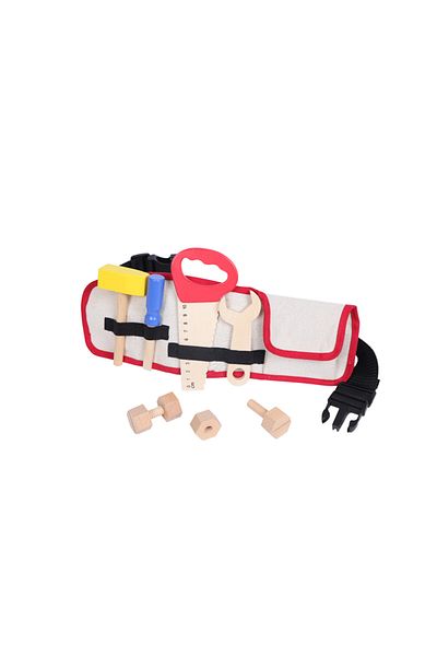 IMK Wooden tool belt, buckle fastening, no sharp edges, child-safe paint