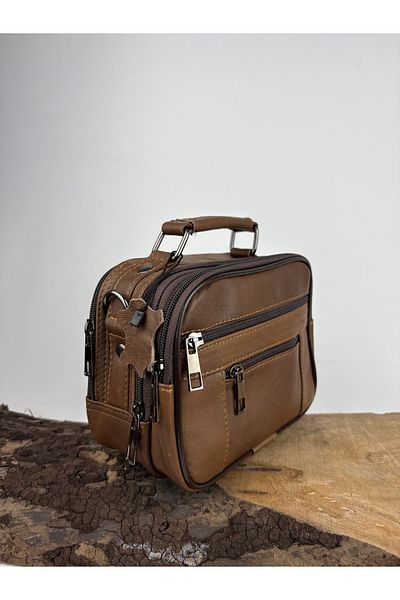 özdemirler deri Black Leather Horizontal Small Size Steel Case Bag Hand Bag Genuine Leather Bag