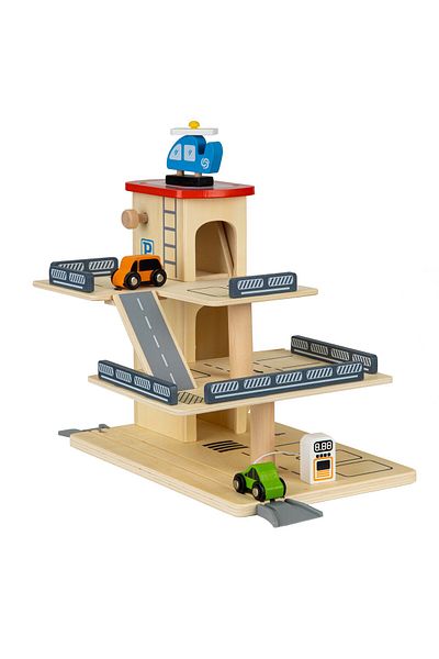 İSP "LikeSmart MiniGarrage" Wooden Parking with 3 Levels and Garage with Elevator, 2 Cars Included, Barrier