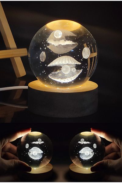 Wolawood Premium Crystal Glass Snow Globe 3D Lighted Figurine Lamp Wooden Base Led Decorative USB Gift Set