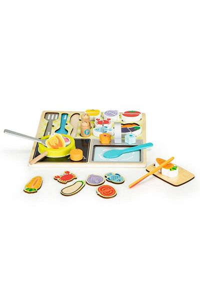 İSP Complete Wooden Cooking Set for Kitchen, "LikeSmart Wood Kitchen Toys", the set includes just