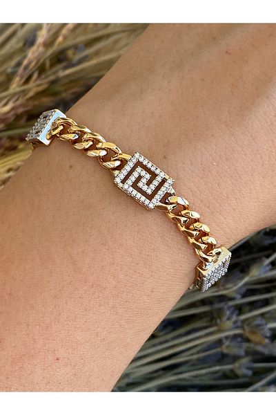 Lucios Golden Craftsmanship Labyrinth Stone Bracelet (17.5 + 2 cm)