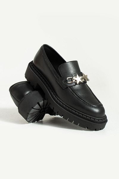 Bestyle Lutz Women's Black Real Leather Loafer