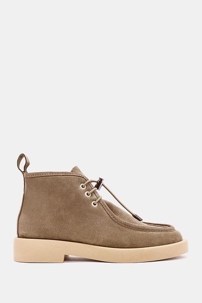 Bestyle Baley Women's Dark Beige Real Suede Leather Boots