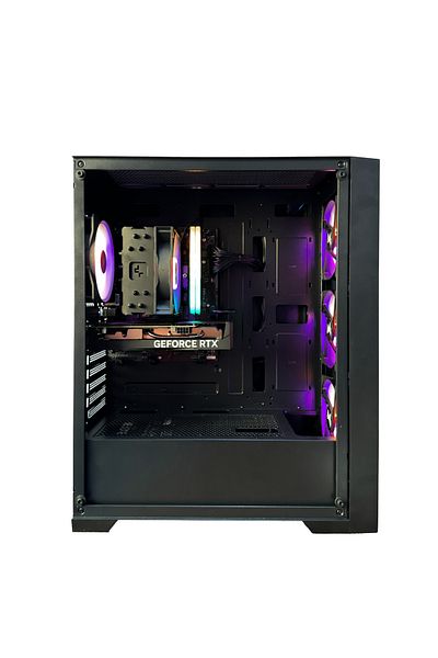 MIEXCITE كمبيوتر شخصي I5-14400 RTX 5060TI H610 16 جيجابايت DDR5 أسود