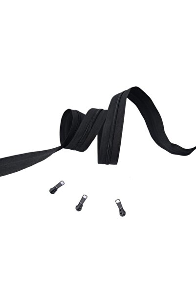 OEM Zipper by the meter no. 3 - 10 m roll black + 10 sliders