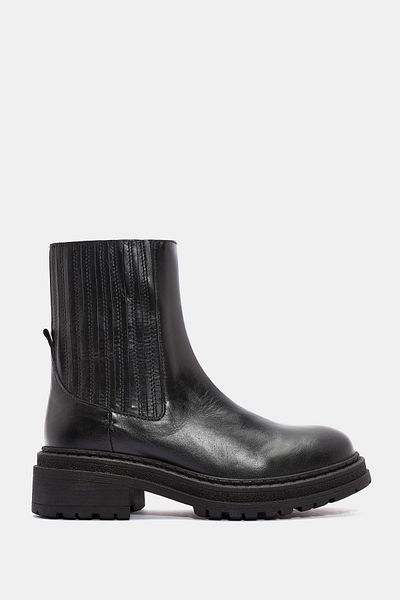 Bestyle Dina Women's Black Real Leather Chelsea Boots