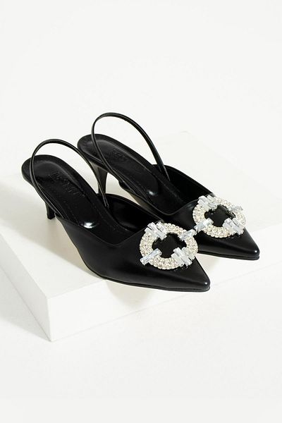 Bestyle Party Women's Black Stone Heeled Shoes
