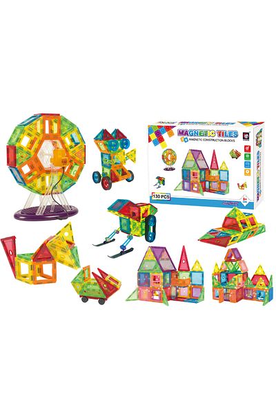 İSP Intelligent Magnetic Construction Set, "MAGNETIC CONSTRUCTION BLOCKS", 130 Pieces, Educational and Creative