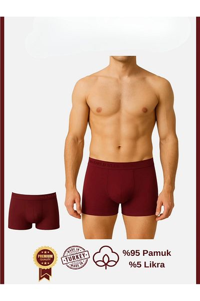 civetta Cotton Plain Burgundy Color Men's Boxers