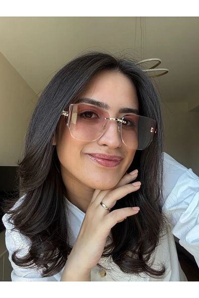 RoseandRoses Nyra Logo Detailed New Season Sunglasses Pink Gold