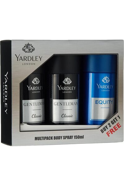 Yardley London Body Spray For Men's, 150 Ml - Pack Of 3, Assorted (Packaging May Vary)