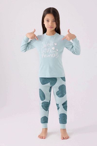 Rolypoly Set de pijamale albastre cu maneca lunga pentru fete