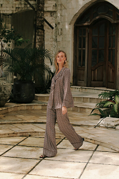 Genel Markalar MAİSON JESSIE CERCLE D'OR TAKIM - %100 İPEK SATEN KAHVERENGİ