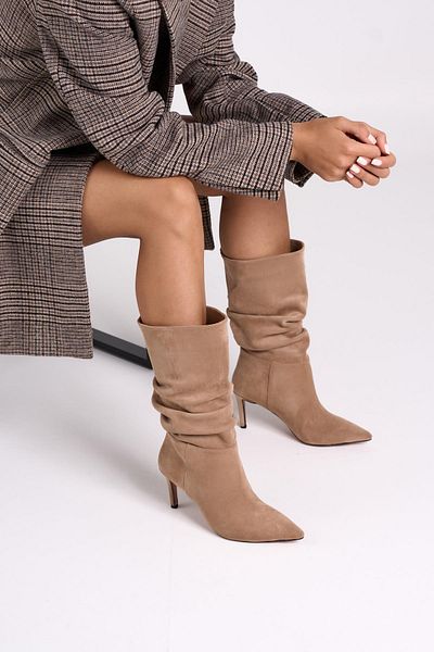 Bestyle Fancy Women's Mink Suede Heeled Boots