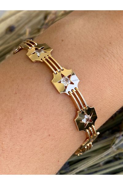 Lucios Golden Craftsmanship Stars Stone Bracelet (19 cm)
