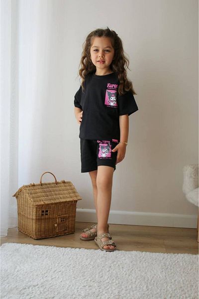 JELİBOOM Kuromi Girl's Shorts Set Organic 100% Cotton