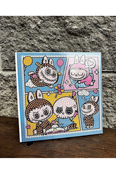 synshop Labubu Elmas Mozaik Kendin Yap Dıy Boyama Seti Boncuklu Taşlı Tablo T...