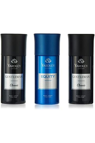Yardley London Body Spray For Men's, 150 Ml - Pack Of 3, Assorted (Packaging May Vary)