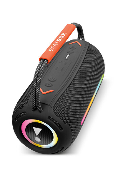 Home Beatbox Siyah Led Işıklı Dayanıklı Ses Bombası Usb Sd Aux Fm Radyo Bluet...