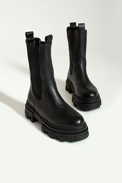 Bestyle Loey Women's Black Long Chelsea Boots