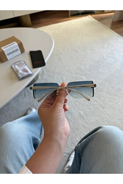 RoseandRoses Arva Logo Detail New Season Sunglasses Blue Silver