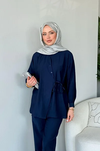 Vent Women's Side Tie Button Shirt and Wide Leg Pants