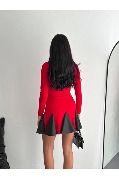 PETITE Rochie mini evazată din crep s1267