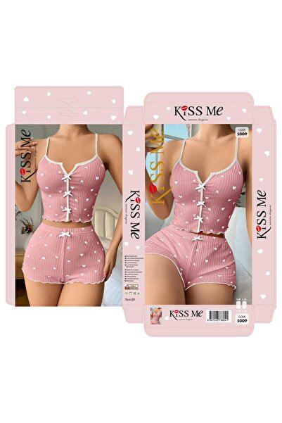 Pi Giyim Λεπτομερές κομψό γυναικείο νυχτικό σετ ροζ 10