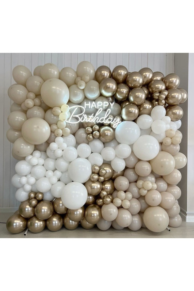 Öztürkpartievi Deniz Kumu Bej Gold Krom Balon Zinciri 100 adet