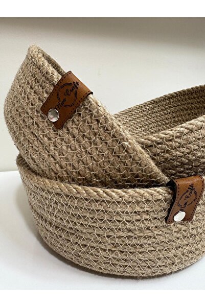 NuaCraft Natural Wicker Triple Organizer Multi-Purpose Basket Decorative Basket