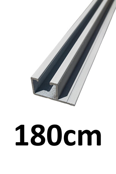 İzen Tek Kanallı Yan Çıtalı 180cm Beyaz Alüminyum Perde Rayı (25mm) Tekli Korniş