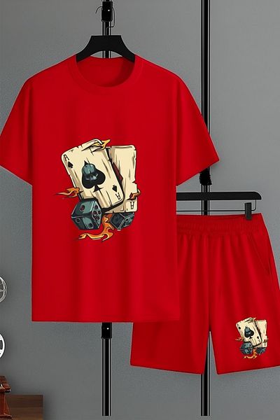 FAEL LİFE Unisex Sort Thsort Suit with Printed Dice