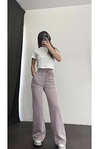 nona butik Παντελόνι με ρίγες - Βουργουνδία