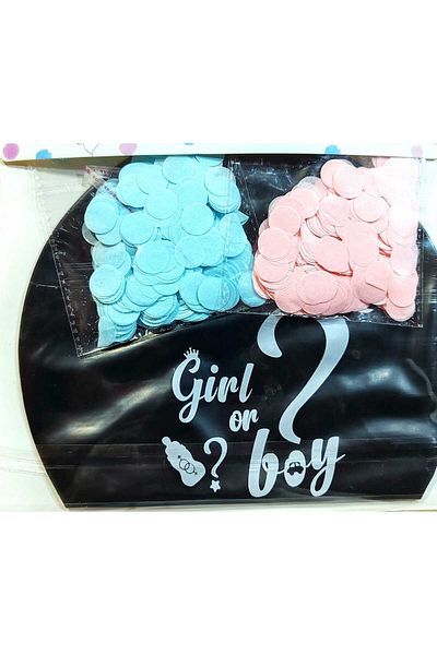OEM Gender Reveal Jumbo Balloon – with pink/blue confetti
