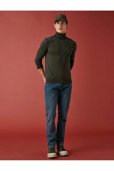 Koton Ανδρικό τζιν παντελόνι Straight Fit Premium Mark Dark Indigo 6wam40068nd