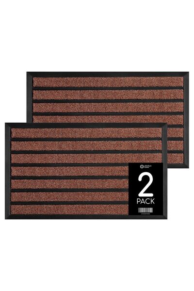 OPTIM DEKO Pachet 2 x Covoras intrare cauciuc si polietilena, FORTE ROSU, 75 x 45 cm