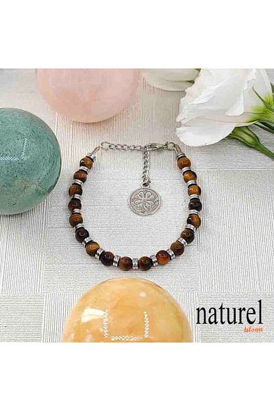 Naturel Tılsım Tiger Eye Natural Stone 6mm Bracelet