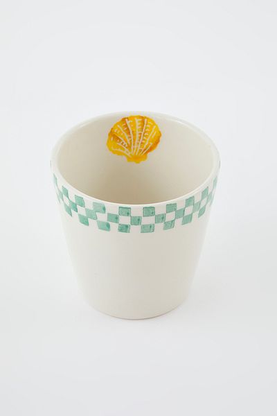 Trendyol Collection Set of 2 Ceramic Handleless Marine Themed Mugs