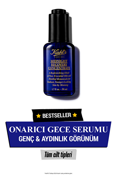 Kiehl's Midnight Recovery Cildi Onaran ve Aydınlık Görünüm veren Gece Serumu ...